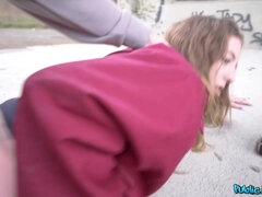 18 anni, Bambino, Pompino, Brunetta, Soldi, All'aperto, Pubblico, Ragazza