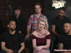 In den arsch, Schwarz, Blondine, Schwanz, Gruppensex, Gruppe, Hardcore, Sklave