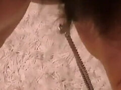 Amateur, Gros seins, Sucer une bite, Éjaculer dans la bouche, Piercing, Esclave, Jarretelles