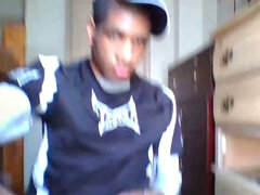 Young Black Amateur Stroking Big Cock