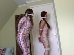 2 girls duct tape bondage