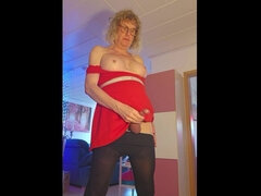 TS Lilly Sophie Wank Her Hard Girlsdick and Plays with Her Big Tits Until She Release Her Big Load