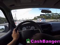 Stranded insane thick boobie teen takes money for sexual favors