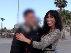 Spicy Latina MILF sucks a hard cock at the porn casting