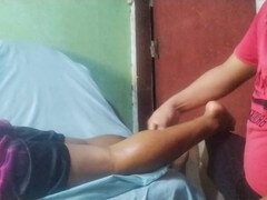 Ázsiai, Pár, Meleg, Masszázs, Olaj