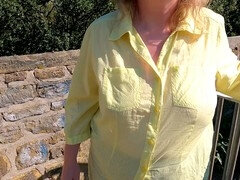 Bdsm, Dominans, Förödmjukelse, Utomhus, Offentlig, Bestraffning, Spanking, Tuttar