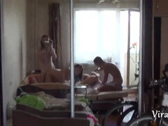Wild home orgy of russian students girls. Vira Gold with Taissia Shanti and Ananta Shakti