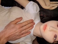 Drilled a gorgeous Japanese dark-haired in the buttocks and ejaculated across her face. Spunk flies far.