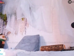 Enthousiasteling, Grote kont, Grote mammen, Vrouw, Masturbatie, Alleen, Webcamera