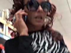 Italian MILF gives blowjob in supermarket parking lot