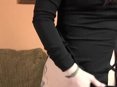 아마추어, 흑갈색 머리, 딜도, 여자, 수음, 밀프, 조그마한, 혼자