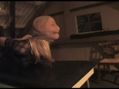 Hogtied pantyhose-cleavegagged