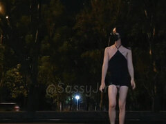 Sissytask Accomplished: Cross the Street with Dildo and Cage