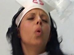 Минет, Брюнетки, Семяизвержение, Забавное, Секс без цензуры, Белье, Медсестра, Жесткий секс