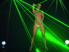 Jada Stevens solo posing with great laser show