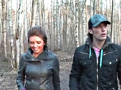 Busty girl public blowjob