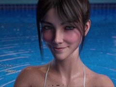 Hot brunette babe living out her summer fantasies in an erotic visual novel