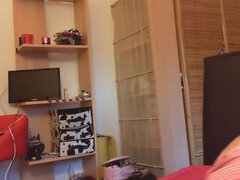 Gode, Femelle, Doigter, Lunettes, Fait maison, Masturbation, Jarretelles, Tatouage