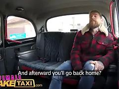 Female faux cab sexy englishman pays for czech taxi rail