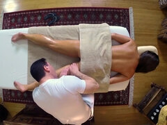 Massage and deepthroat blowjob with young brunette girlfriend Amirah adara