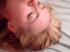 Teen with nice body yells and got facial