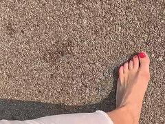 Wetting Jeans Together on a Barefoot Hike