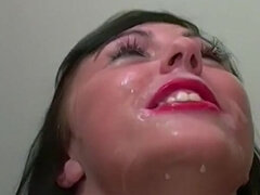 Multiple Facials and Oral Cumshots Pepper Her in Quick Succession