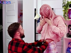 Sweet longhair RoseBoi upskirt fuck