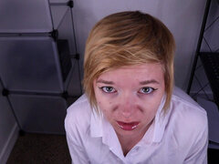 Amateur, Américain, Gode, Bureau, Pov, Cheveux courts, Solo