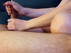 Unexperienced European wife gets a sausage massage and enjoys a happy ending
