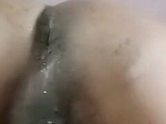 Anaal, Travestiet, Seksspeelgoed, Huisgemaakt, Indisch, Masturbatie, Alleen, Kousen