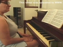 BBW milf red head piano teacher fucks by 2 guys