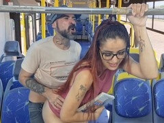 Mamada, Brasileñas, Autobús, Masturbación, Público