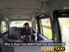 Valentina Bianco takes a hard pounding in a fake taxi on Halloween night