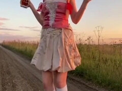 18 años, Al aire libre, Ruso, Falda, Solo, Adolescente, Uniforme