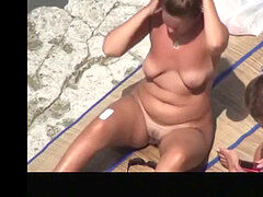 Amateur milf, aunty, beach voyeur