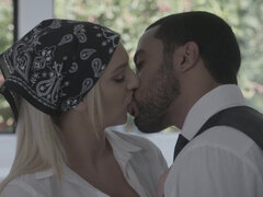 Blonde babe is fucking a married guy