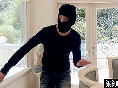 supah huge-chested Ava Addams beaten by horny burglar