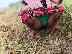 Pee of the Village in Outdoor Field of Paddy Cutting Nomita Boud