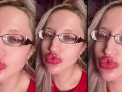 Blondine, Fetish, Briller, Solo