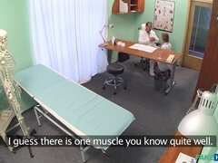 Enthousiasteling, Kont, Bedriegen, Sperma, Verpleegster, Kantoor, Uniformpje, Bekijker