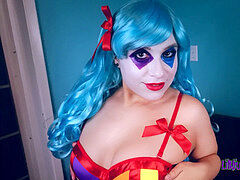 super-naughty Clown blows on balloons and hard-on! Can I make your lollipop POP!? *Short*