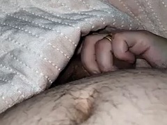 Step mom perfect handjob in bed with step son