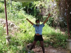 18 años, Amarrada, Fetiche, Latina, Al aire libre, Castigada, Adolescente, Uniforme