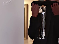 항문, 항문핥기, 흑인, 사정 샷, 에보니, 게이, 근육, 문신