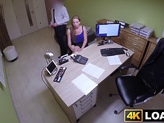 Outstanding beauty gets fucked by her loan agent unwillingly