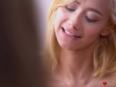 Pretty lesbians from Europe satisfy each other on-camera for you
