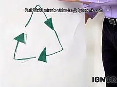 아메리카인, 금발의, 머리카락이 많은, Hd, 사무실, 보지, 고함치는