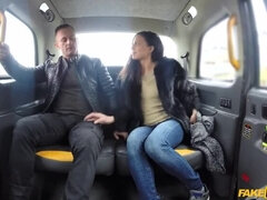 Hot wife sharing taxi threesome