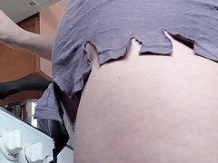 Amatőr, Hatalmas hátsó, Szőrös, Háziasszonyok, Konyha, Csupasz, Egyedül, Begyek